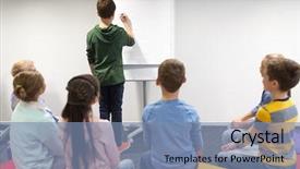  Presentation with school professional learning community - Theme having flipped classroom - education elementary school learning background and a seafoam green colored foreground