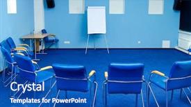  Presentation with business hotel - Beautiful PPT theme featuring flipped classroom - interior of conference room backdrop and a ocean colored foreground