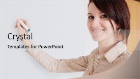  Presentation with black women student - Beautiful theme featuring flipped classroom - student women writes backdrop and a white colored foreground