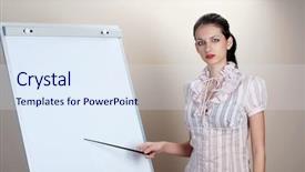  Presentation with how to link flipchart in - Presentation with flipped classroom - young female secretary stand background and a  colored foreground