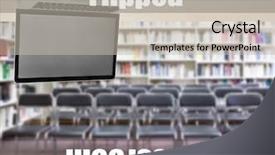  Presentation with classroom - Slides featuring flipped classroom concept inversed laptop background and a soft green colored foreground