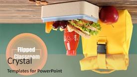  Presentation with lunch - Amazing PPT theme having flipped classroom concept inversed lunch backdrop and a coral colored foreground