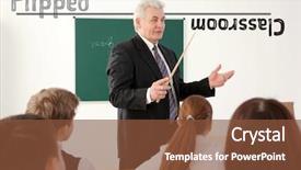  Presentation with classroom - Beautiful presentation featuring flipped classroom concept senior teacher backdrop and a tawny brown colored foreground
