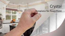  Presentation with turning page - PPT layouts having flipping houses - male hand turning page background and a light gray colored foreground