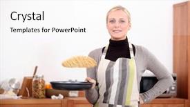  Presentation with ayurvedic medicine making - PPT layouts enhanced with flipping houses - woman making pancakes background and a  colored foreground