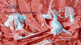  Presentation with red gold white - Beautiful presentation design featuring fliud gold - abstract paint with red backdrop and a coral colored foreground