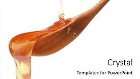  Presentation with honey - Colorful presentation design enhanced with fliud gold - honey dripping from a wooden backdrop and a white colored foreground