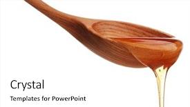  Presentation with honey - PPT theme with fliud gold - honey dripping from a wooden background and a white colored foreground