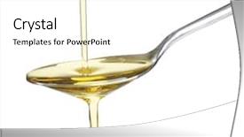  Presentation with cooking oil - Beautiful presentation featuring fliud gold - pouring cooking oil into spoon backdrop and a white colored foreground