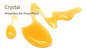  Presentation with honey - Presentation theme featuring fliud gold - sweet honey isolated on white background and a  colored foreground