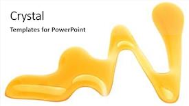  Presentation with honey - PPT layouts featuring fliud gold - sweet honey isolated on white background and a white colored foreground