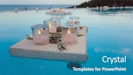  Presentation with party candles - Presentation theme featuring float - candles floating in swimming pool background and a teal colored foreground