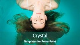  Presentation with swimming pool - Presentation design having float - wellness - young woman floating background and a ocean colored foreground