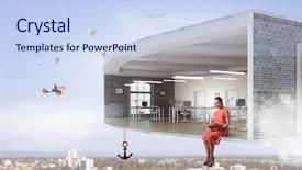  Presentation with mixed realit - Theme enhanced with floating architecture - realize your design dreams mixed background and a sky blue colored foreground