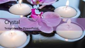  Presentation with flower pedals - PPT layouts consisting of floating candle and orchid flower background and a light blue colored foreground