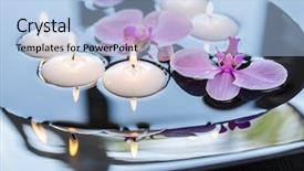  Presentation with holy spirit fire candle - Beautiful slides featuring floating candle and orchid flower backdrop and a light blue colored foreground