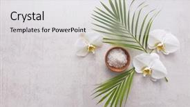  Presentation with white candles - Slide deck featuring floating candles - spa composition with white orchid background and a white colored foreground