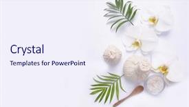  Presentation with white candles - Amazing presentation having floating candles - spa setting and spa composition backdrop and a sky blue colored foreground