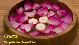  Presentation with pink rose petals - Presentation with floating candles bright pink rose background and a tawny brown colored foreground