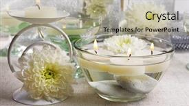  Presentation with floating - Beautiful slide deck featuring floating candles in water backdrop and a  colored foreground