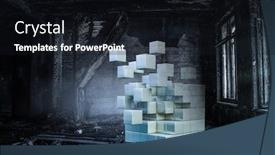  Presentation with innovation - Slide set with floating-cubes-innovation-and-creativity background and a wine colored foreground