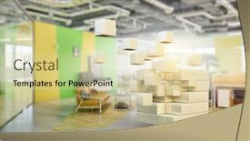  Presentation with creativity - Presentation theme enhanced with floating-cubes-innovation-and-creativity background and a blonde colored foreground