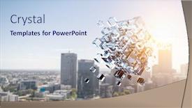  Presentation with innovation - Presentation with floating-cubes-innovation-and-creativity background and a sky blue colored foreground