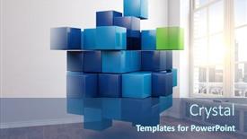  Presentation with creativity - Presentation enhanced with floating-cubes-innovation-and-creativity background and a ocean colored foreground