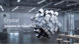  Presentation with creativity - Colorful presentation theme enhanced with floating-cubes-innovation-and-creativity backdrop and a seafoam green colored foreground