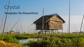  Presentation with barn - Colorful presentation enhanced with floating-cucumber-and-other-vegetables backdrop and a light blue colored foreground