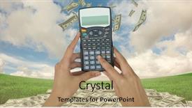  Presentation with digital image - Beautiful PPT layouts featuring floating dollars - digital composite image of hands backdrop and a coral colored foreground