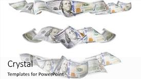  Presentation with graphic - Audience pleasing presentation theme consisting of floating dollars - set of three one hundred backdrop and a white colored foreground