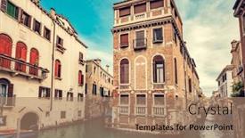  Presentation with floating - PPT layouts having floating-house-on-canal background and a  colored foreground