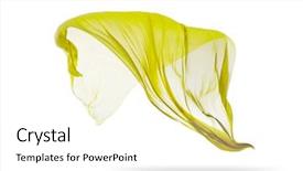  Presentation with image resolution - PPT theme consisting of floating images - smooth elegant yellow transparent cloth background and a white colored foreground