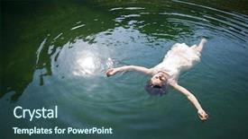  Presentation with mind body - Cool new slide deck with floating in lake relaxing body backdrop and a ocean colored foreground