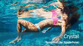  Presentation with floating - Cool new PPT theme with floating in turquoise colorful water backdrop and a  colored foreground