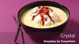  Presentation with floating - Slides consisting of floating-island-custard-creme-whipped background and a wine colored foreground