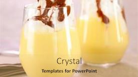  Presentation with floating - PPT theme having floating-island-custard-creme background and a yellow colored foreground