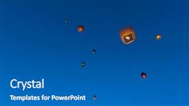  Presentation with lanterns - PPT layouts with floating lanterns in the evening background and a gray colored foreground