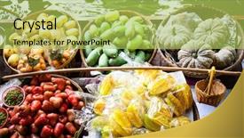  Presentation with floating - Beautiful presentation theme featuring floating market - top view backdrop and a yellow colored foreground