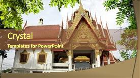  Presentation with architectural - PPT theme having floating market near bangkok thailand background and a tawny brown colored foreground
