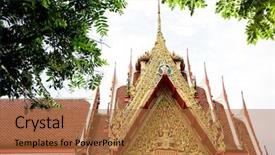  Presentation with architectural - Audience pleasing presentation design consisting of floating market near bangkok thailand backdrop and a red colored foreground