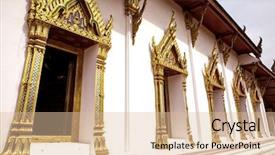  Presentation with view of colonial architecture - Presentation consisting of floating market near bangkok thailand background and a lemonade colored foreground