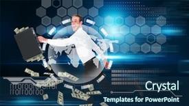  Presentation with floating - Presentation design with floating numbers on black background and a navy blue colored foreground