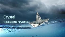  Presentation with ship storm - Colorful presentation theme enhanced with floating on water on storm backdrop and a ocean colored foreground