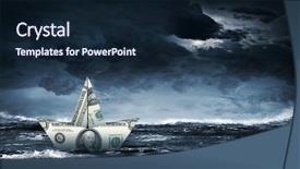  Presentation with water ship - Colorful presentation enhanced with floating on water on storm backdrop and a wine colored foreground