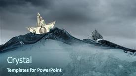  Presentation with ship storm - Amazing presentation theme having floating on water on storm backdrop and a ocean colored foreground