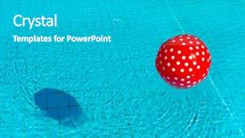  Presentation with beach ball - Audience pleasing presentation consisting of floating red beach ball in swimming pool backdrop and a light gray colored foreground