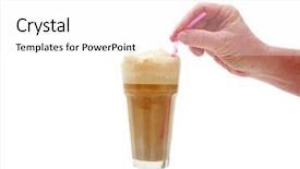  Presentation with root - Beautiful PPT theme featuring floating restaurant - human hand holds a root backdrop and a white colored foreground