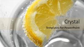  Presentation with mineral - Cool new PPT layouts with floating restaurant - slice of lemon backdrop and a yellow colored foreground